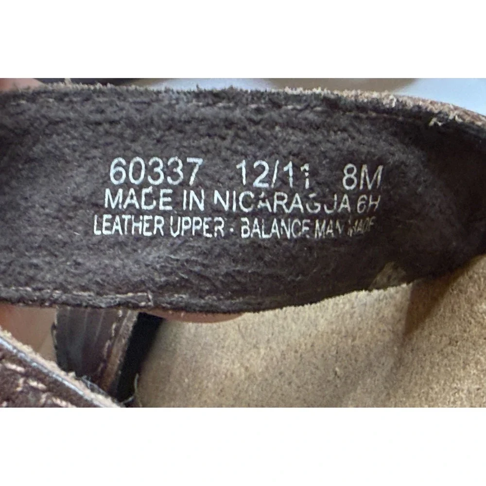 Clarks Brown Leather‎ Slide Sandals Women's 8M Woven Strap Comfort Cushioned